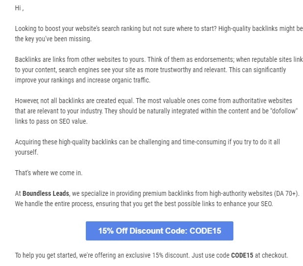Boundless Leads Scam Email