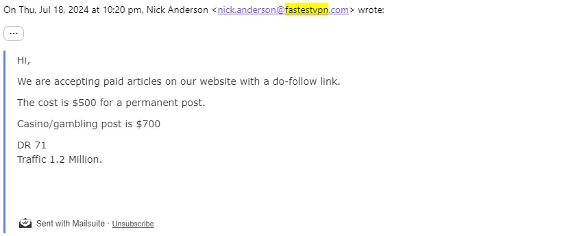 Fastest VPN spam emails