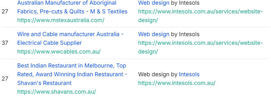Leaching SEO links from client websites - Intersols.com.au