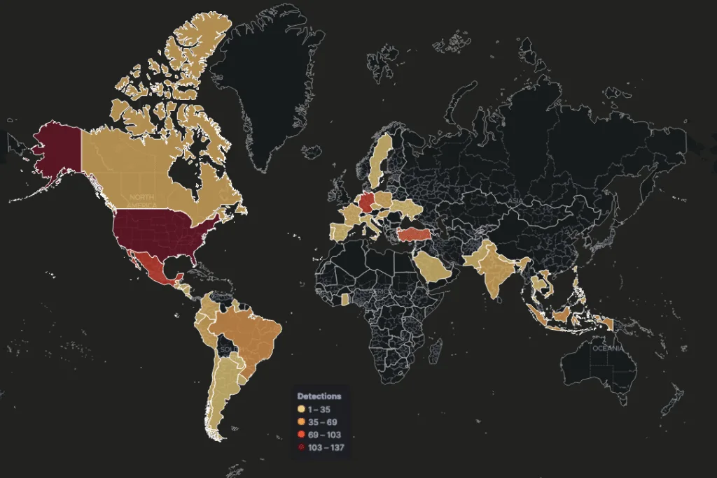 Global detections of Genesis Market related malware